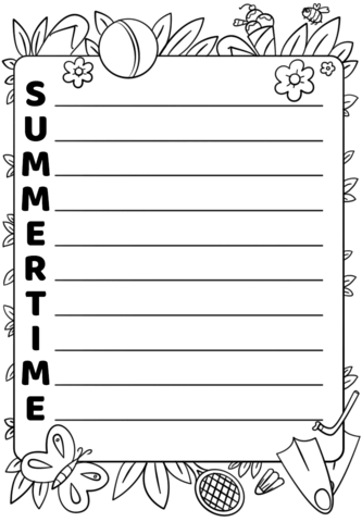 Summertime acrostic poem template free printable papercraft templates