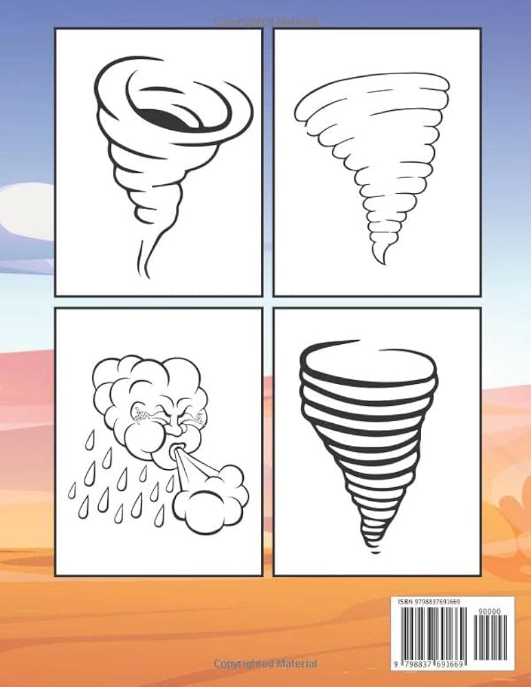 Tornado coloring book tsunami tornado hurricane volcano earthquakes storm and more coloring pages for kids by napla publiching napla