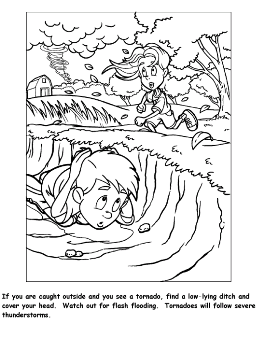 Tornado coloring pages