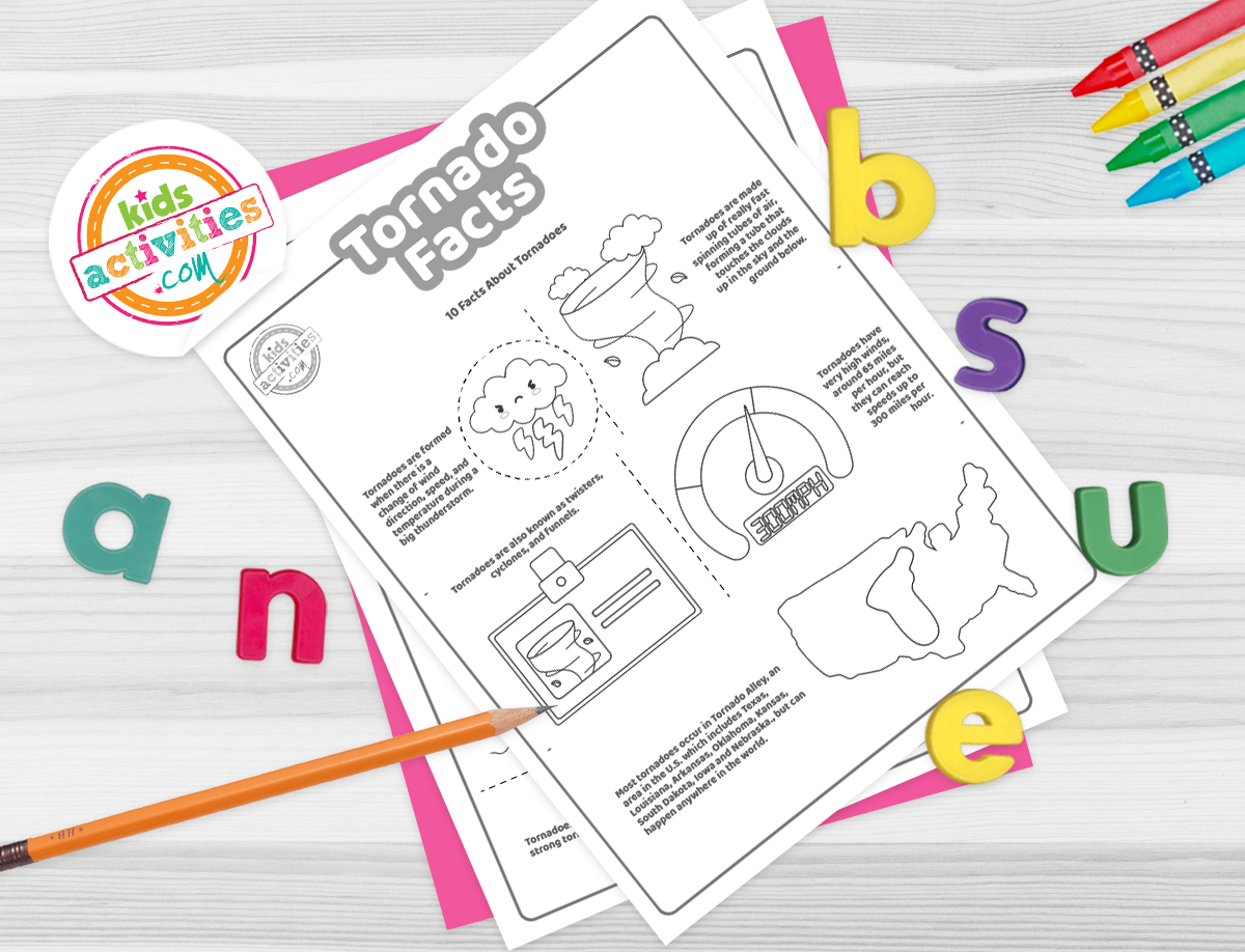 Tornado facts for kids to print learn kids activities blog