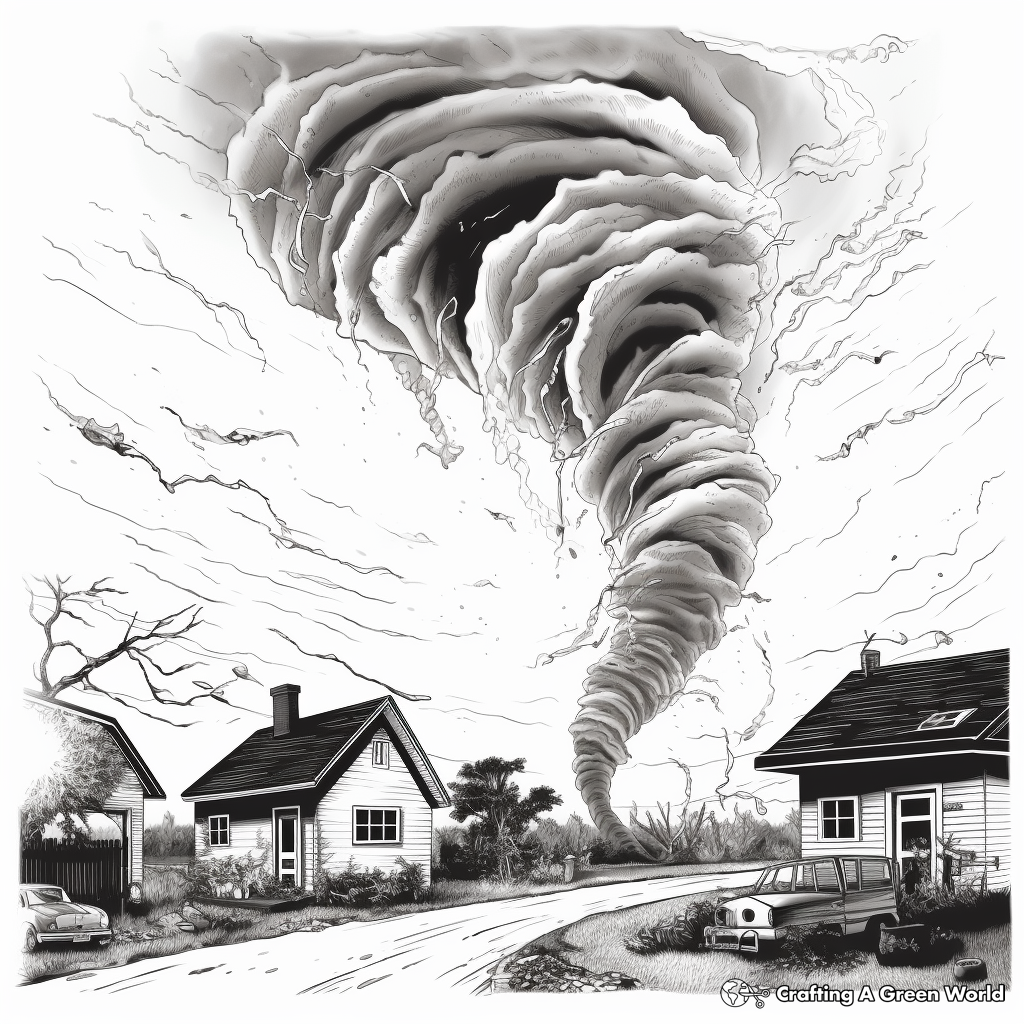 Tornado coloring pages