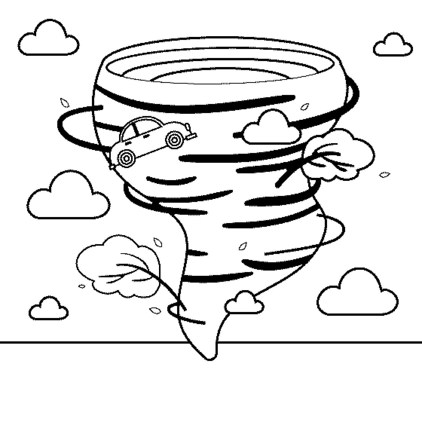 Tornado coloring pages