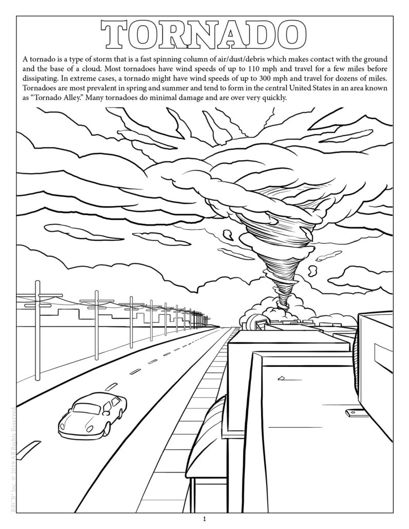 Tornado safety imprint coloring book