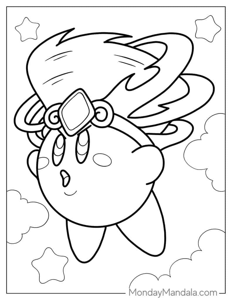 Kirby coloring pages free pdf printables