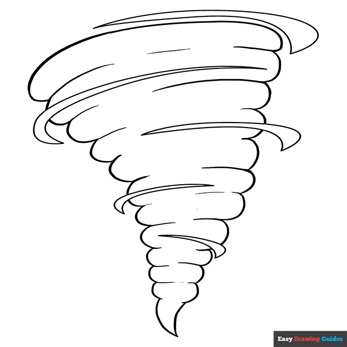 Tornado coloring page easy drawing guides