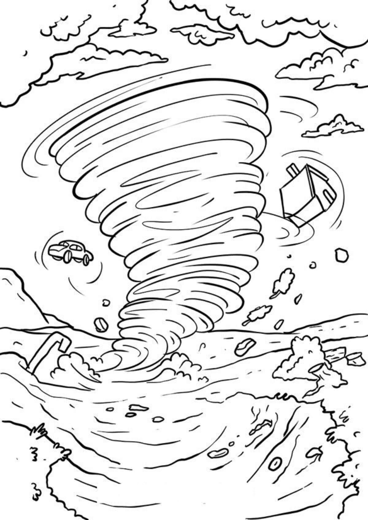 Tornado coloring pages