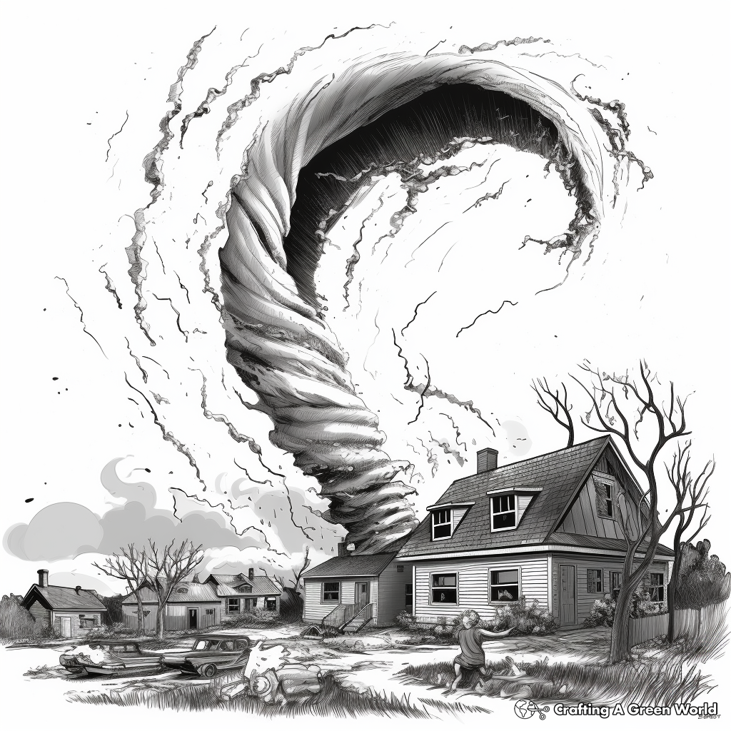 Tornado coloring pages