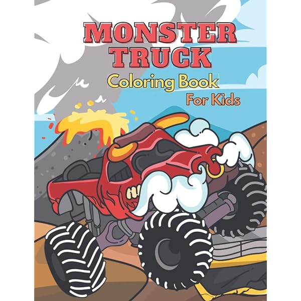 Monster truck coloring book for toddlers ages