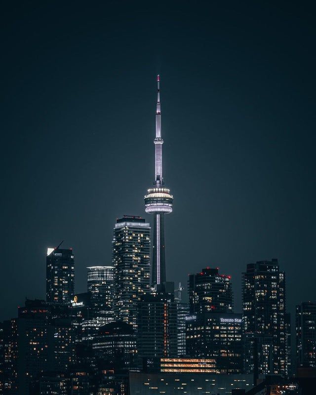 Beautiful shot of toronto city at night