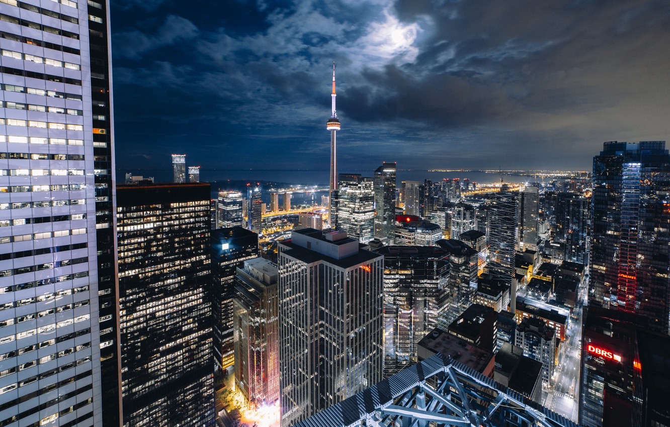 Wallpaper light night the city lights the moon canada toronto images for desktop section ððñðð