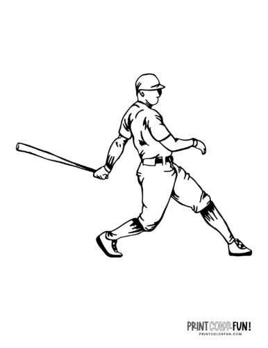 Baseball player coloring pages clipart free sports printables at