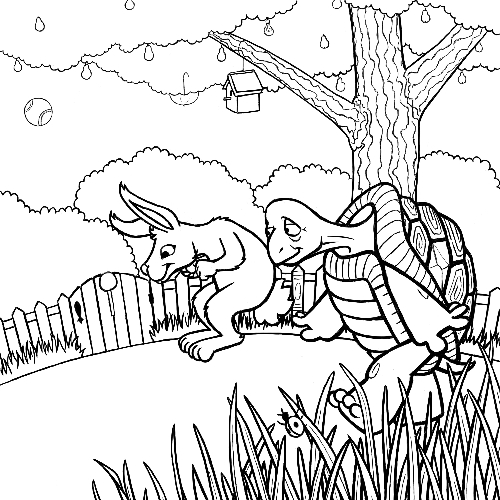 The tortoise and the hare â work in progress â finished lines â karen b jones â illustrator