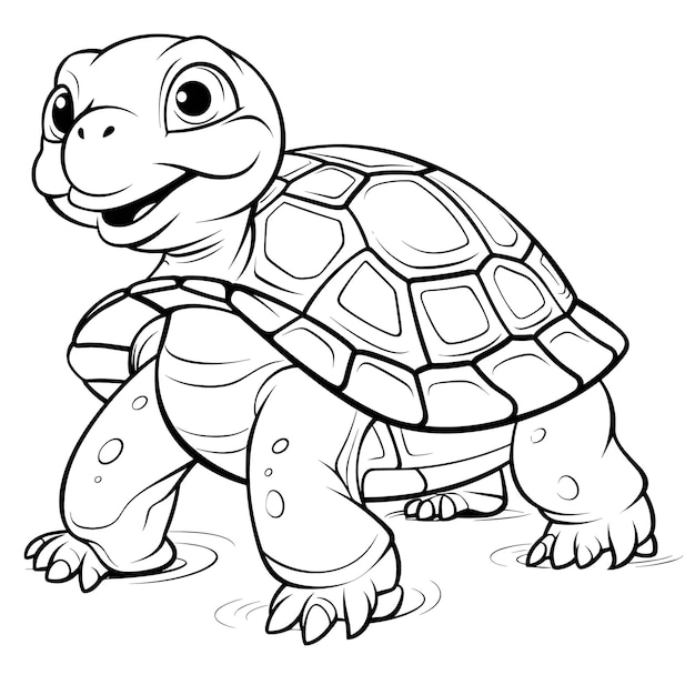 Premium vector tortoise coloring pages vector animals