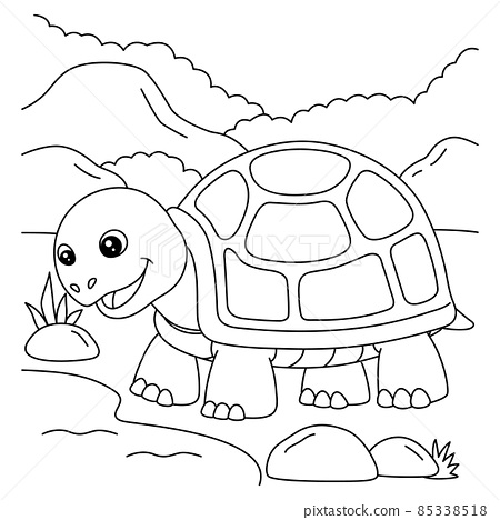 Turtle coloring page for kids