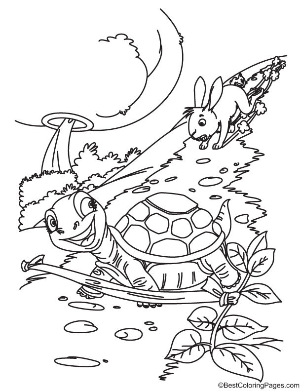 The tortoise and the hare coloring page download free the tortoise and the hare coloring page for kids best coloring pages