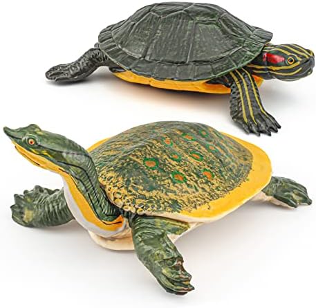 Gufoponas juguetes grandes de tortuga para niãos piezas de plãstico realista de orejas rojas figuras de tortugas brasileãas juguetes de tortugas de plãstico para decoraciãn de fiesta colecciãn de tortugas