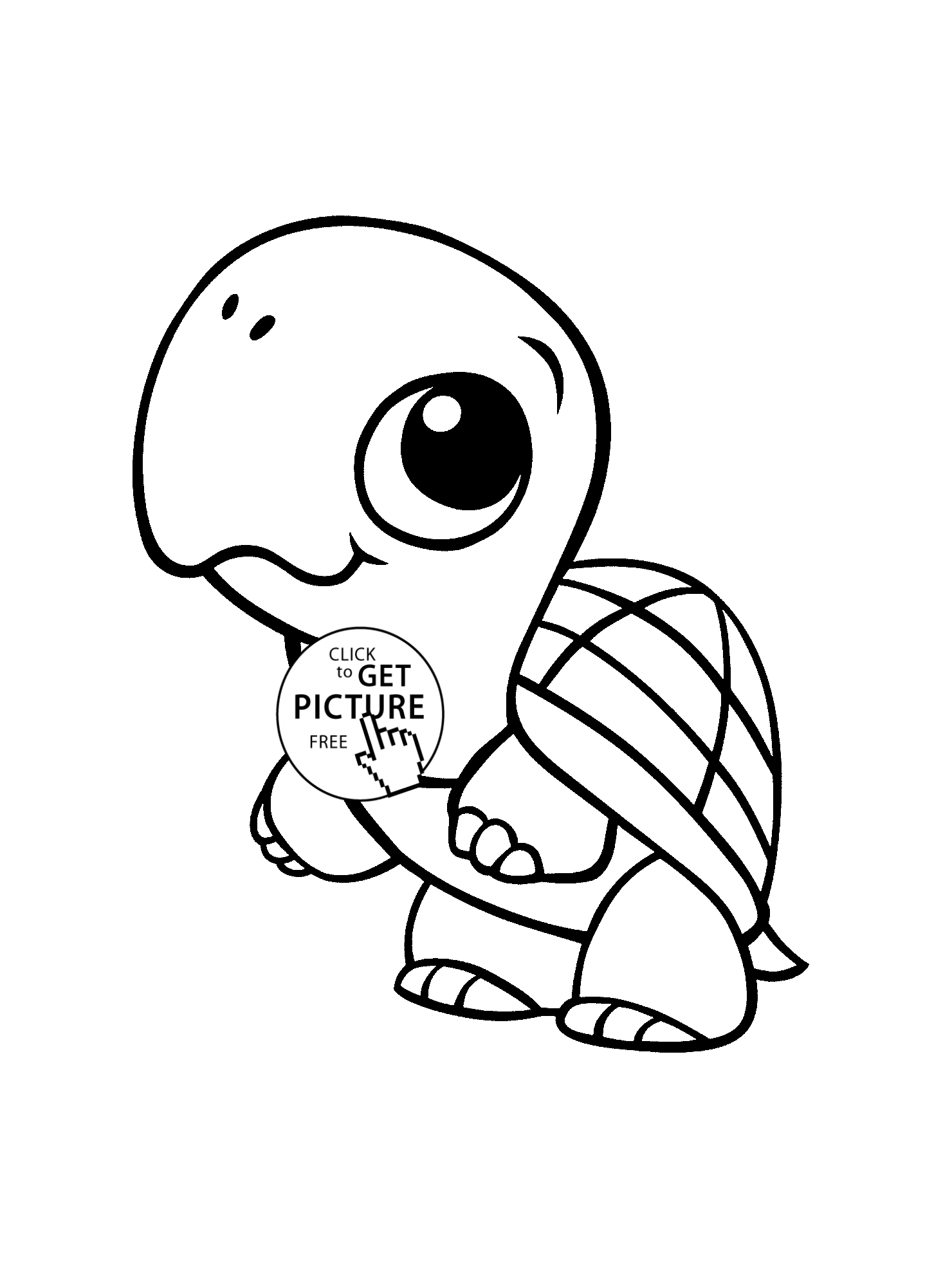 Baby turtle animal coloring page for kids baby animal coloring pages printables free