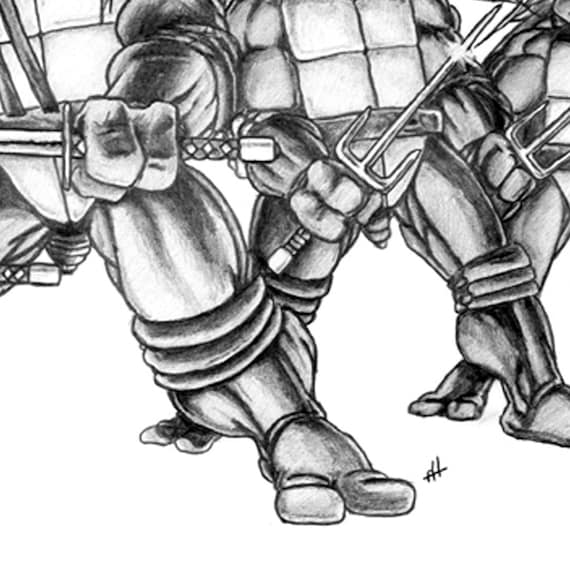 Teenage mutant ninja turtles pencil drawing