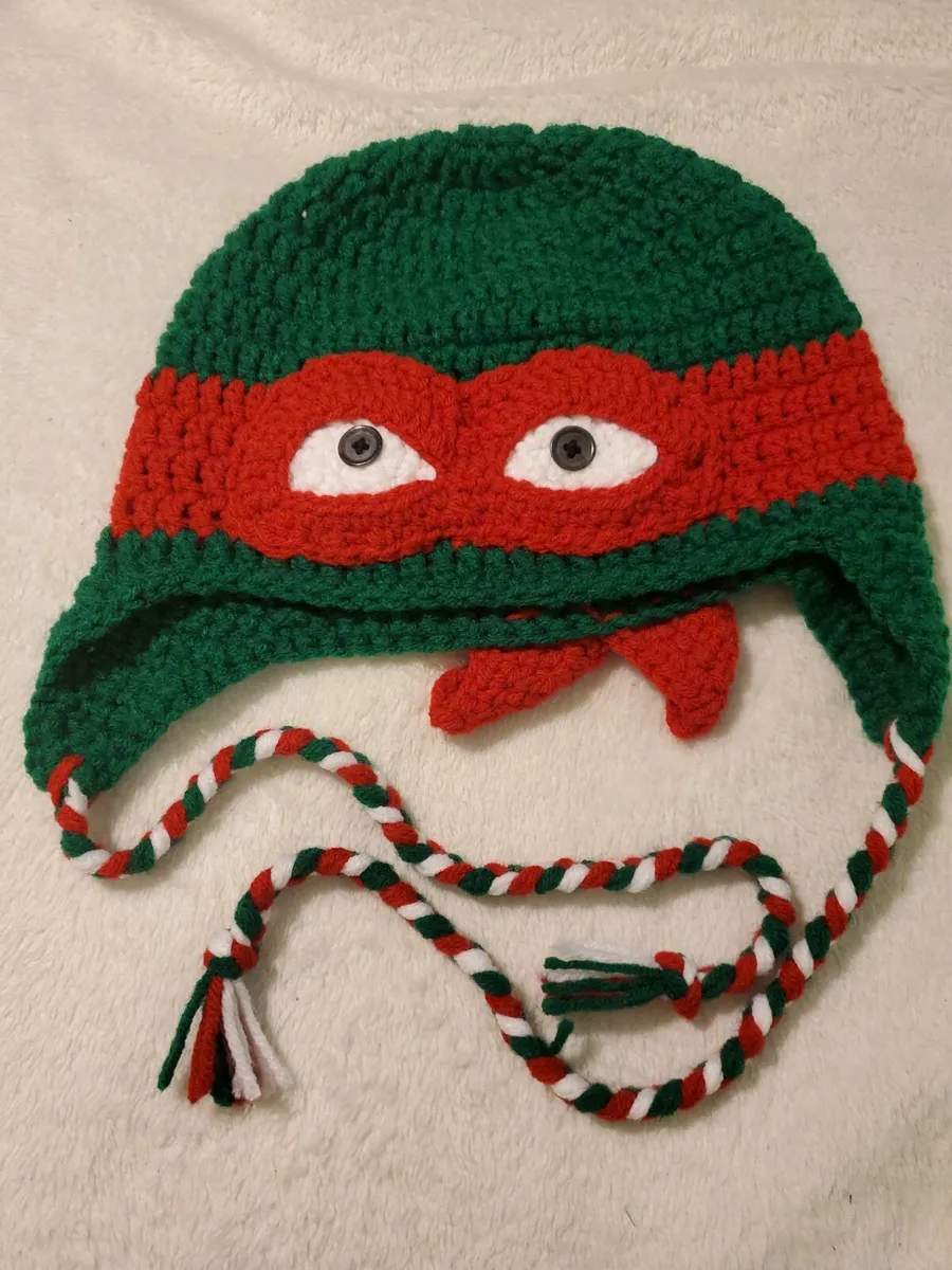 Teenage mutant ninja turtles handmade crochet hat with ear flaps