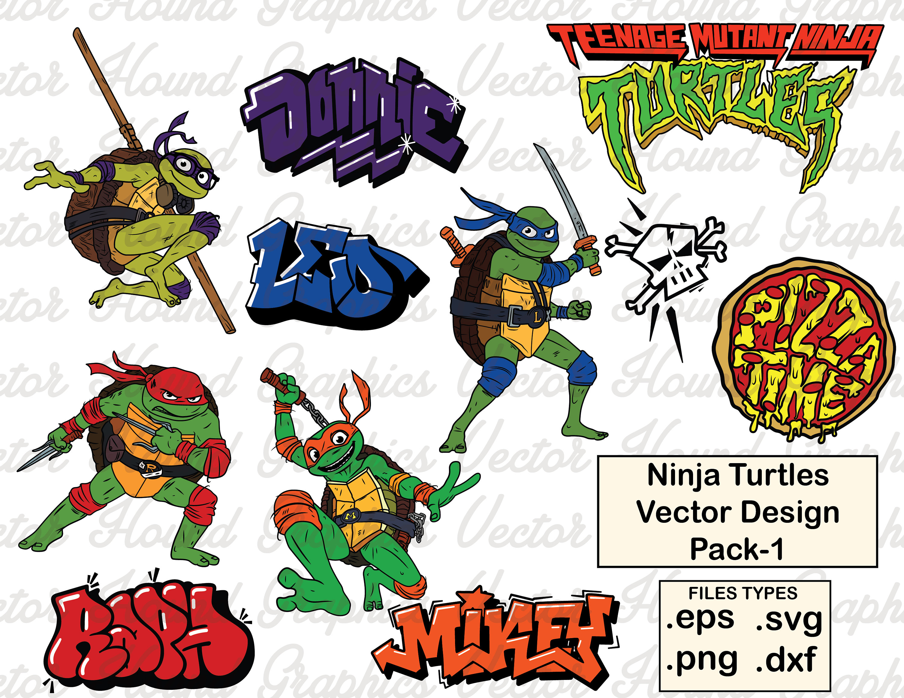 Ninja turtles vector design pack