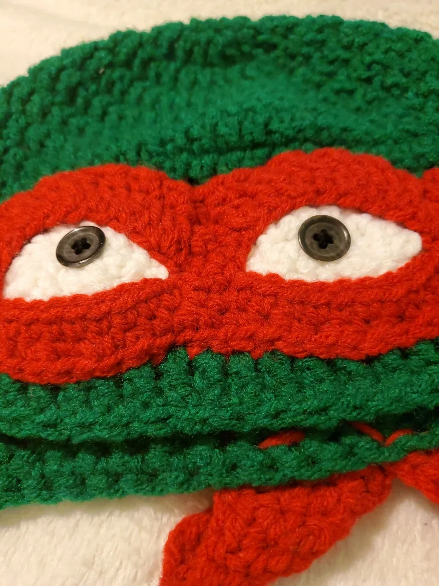 Teenage mutant ninja turtles handmade crochet hat with ear flaps