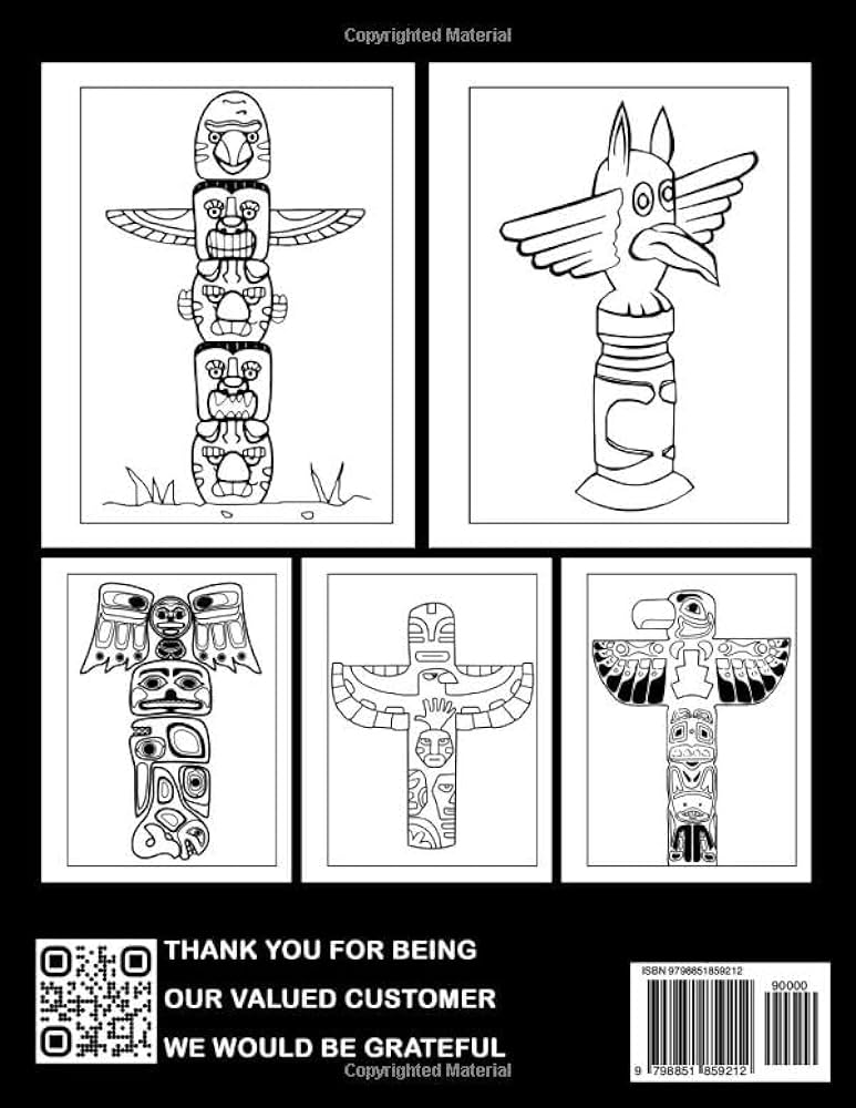 Totem pole coloring book traditional designs with premium quality coloring pages beautiful gifts for adults and best idea for adults teens kids salas laurie books