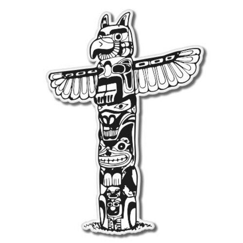 Totem pole vinyl sticker