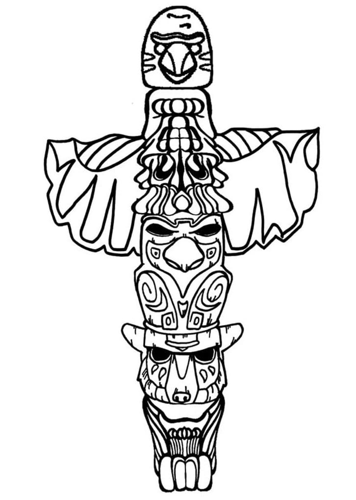 Totem pole coloring pages