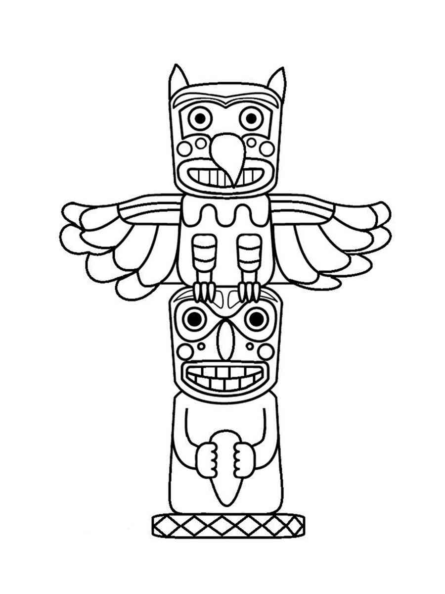 Totem pole coloring pages