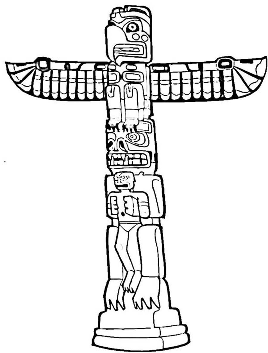 Free printable totem pole coloring pages