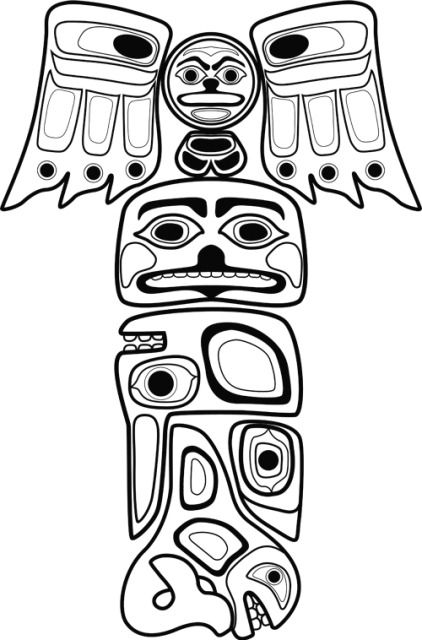 Totem pole coloring pages