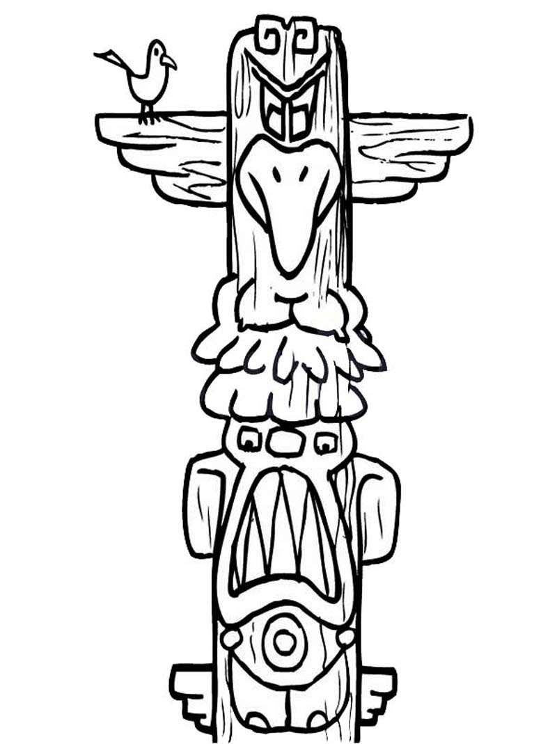 Totem pole coloring sheet