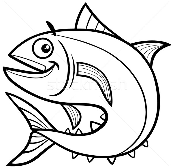 Tuna fish coloring page vector illustration izakowski