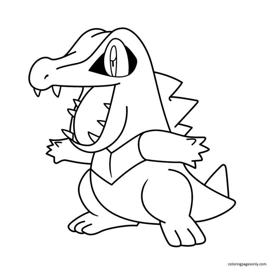 Totodile coloring pages printable for free download