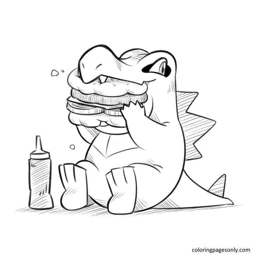 Totodile coloring pages printable for free download