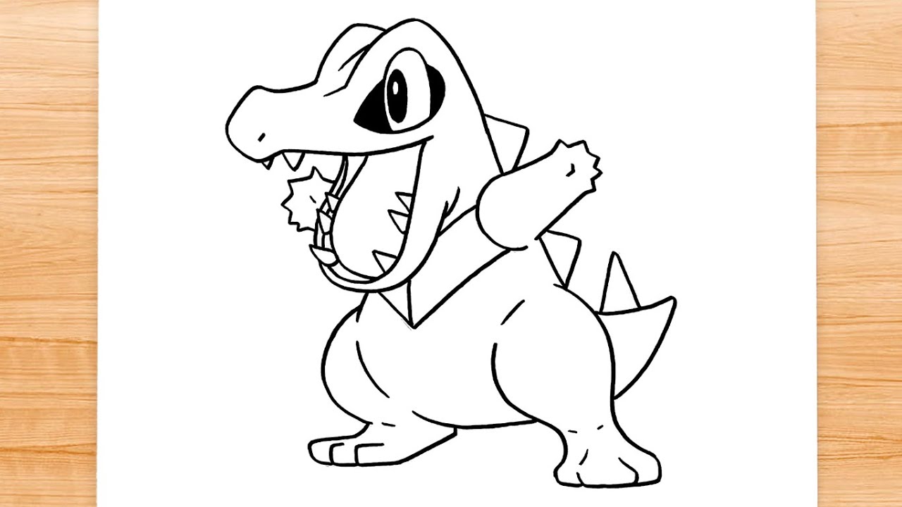 How to draw totodile from pokemon