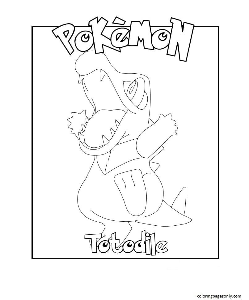 Totodile coloring pages printable for free download