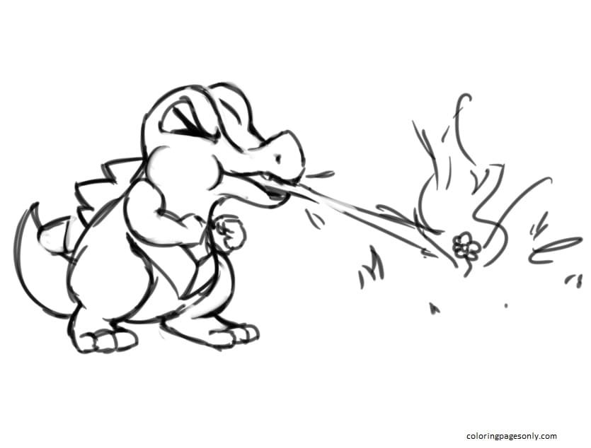 Totodile coloring pages printable for free download