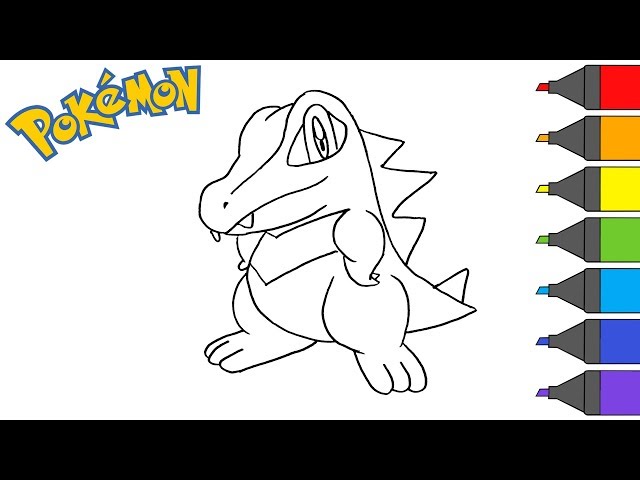 Pokemon totodile how to draw pokemon coloring book artsy kids