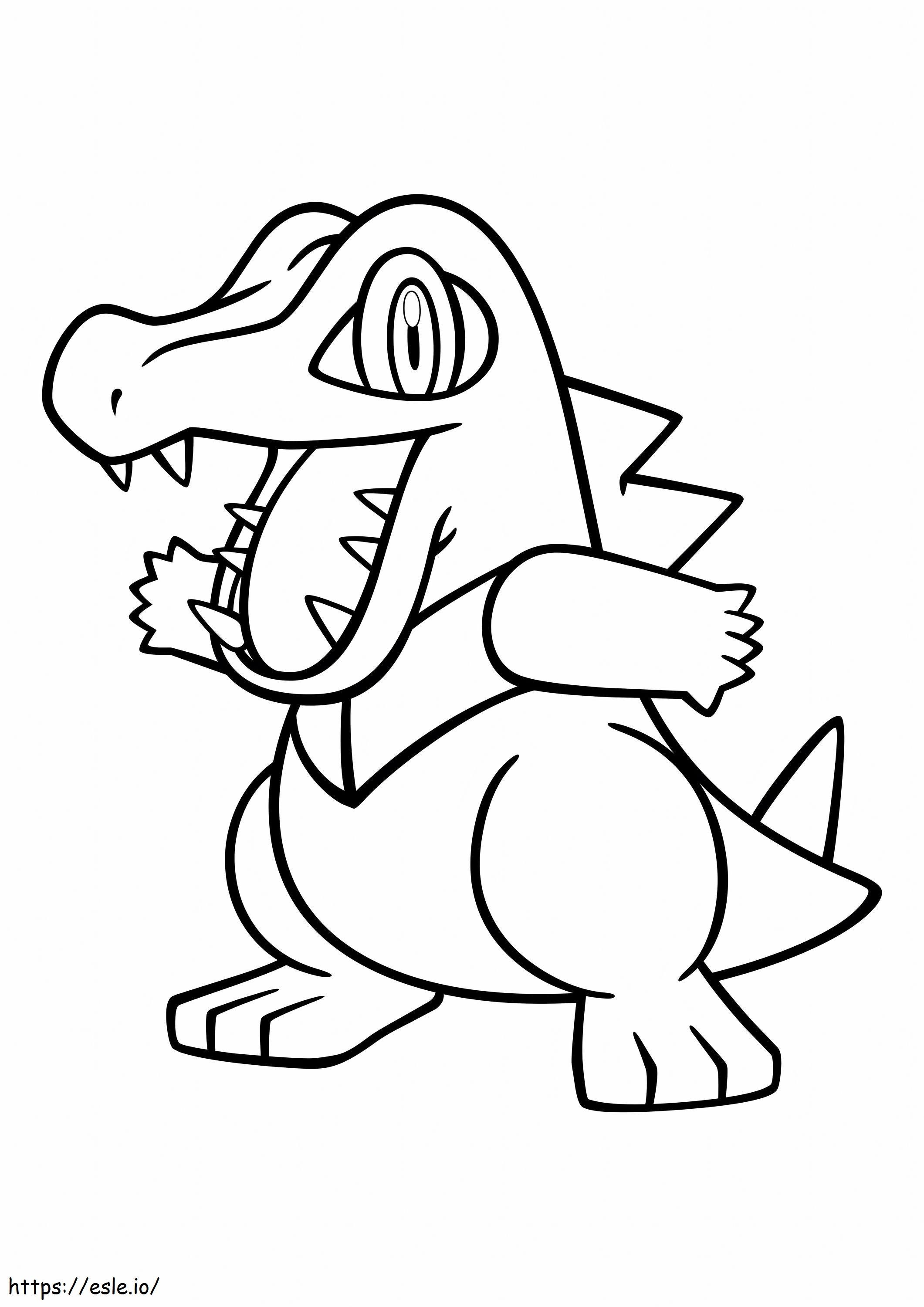 Totodile en pokemon scaled coloring page