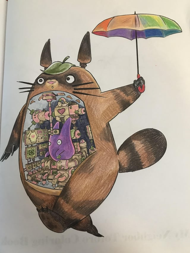 Housemate bought us all a totoro coloring book rcoloring