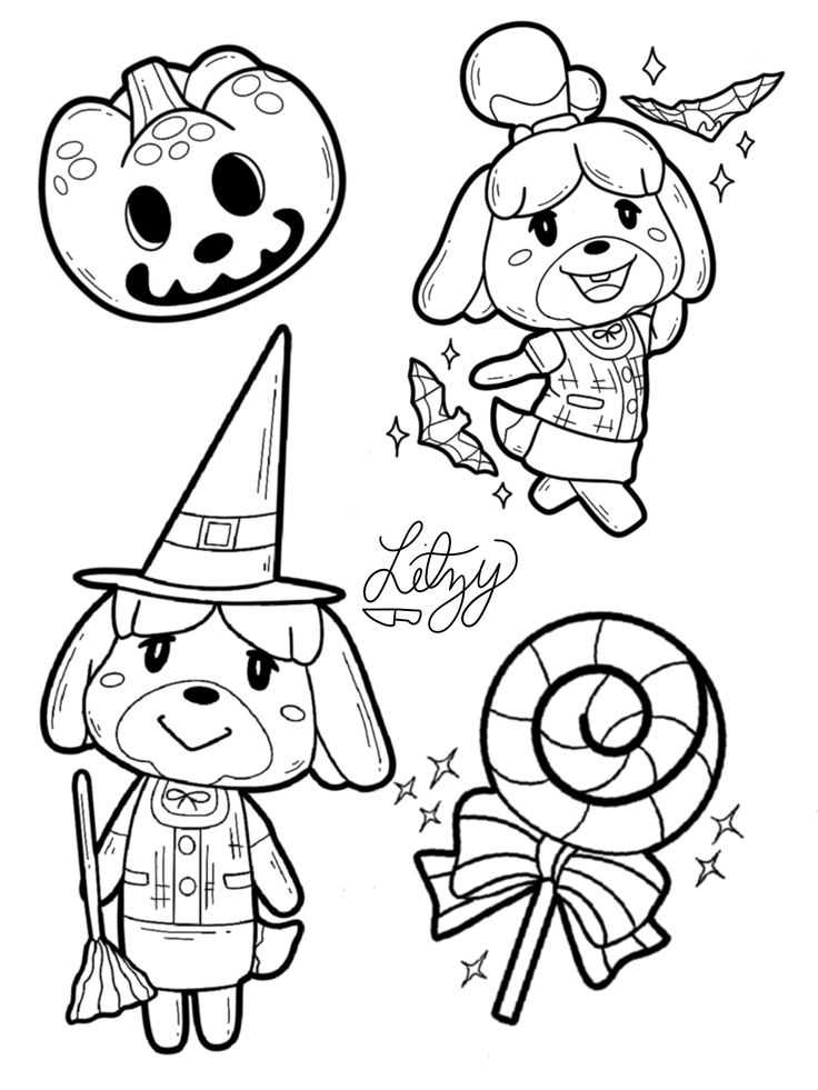 Coloring pages animal crossing halloween coloring pages