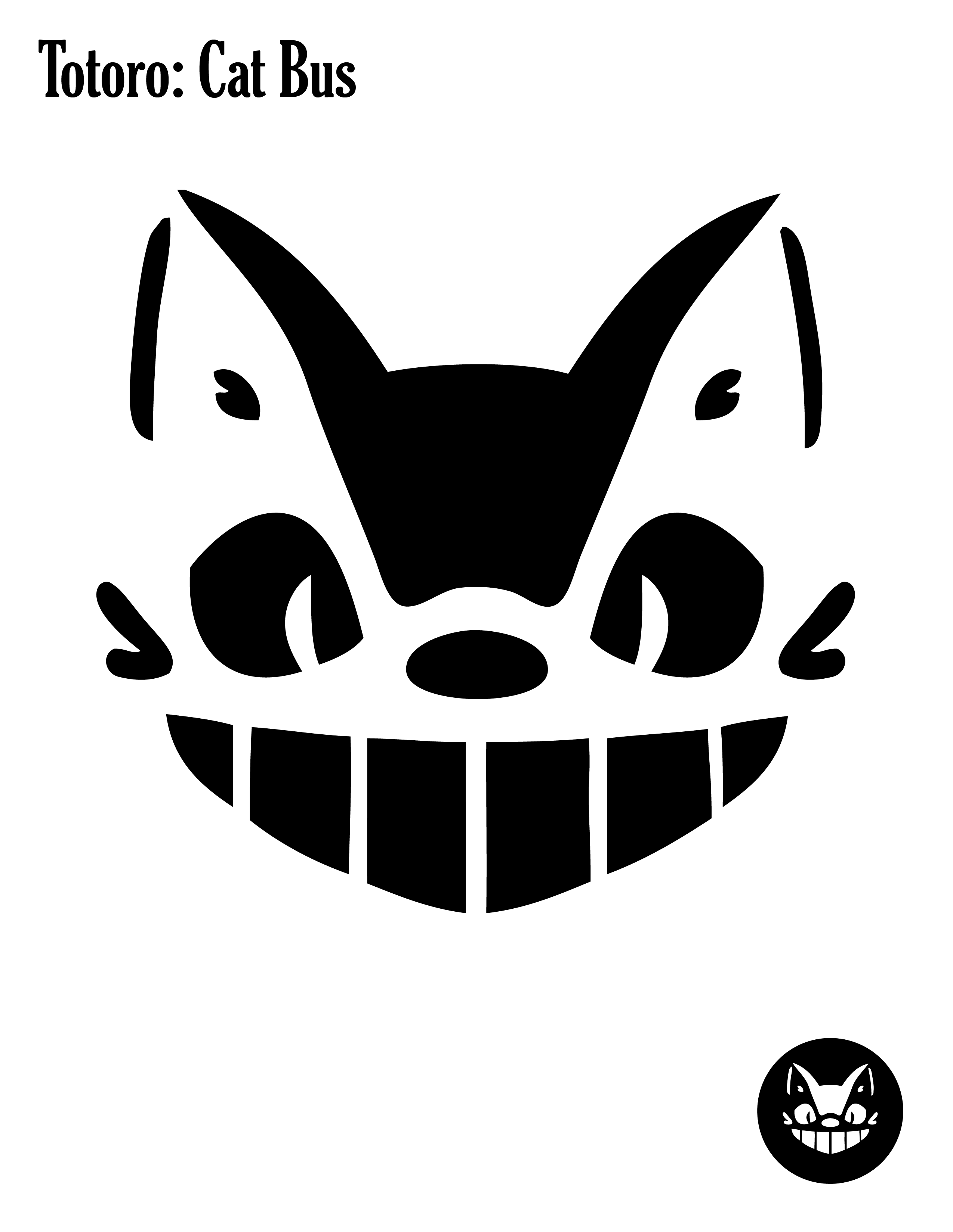 My neighbor totoro cat bus free pumpkin stencil