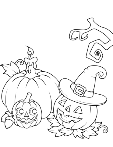 Jack olanterns coloring page free printable coloring pages