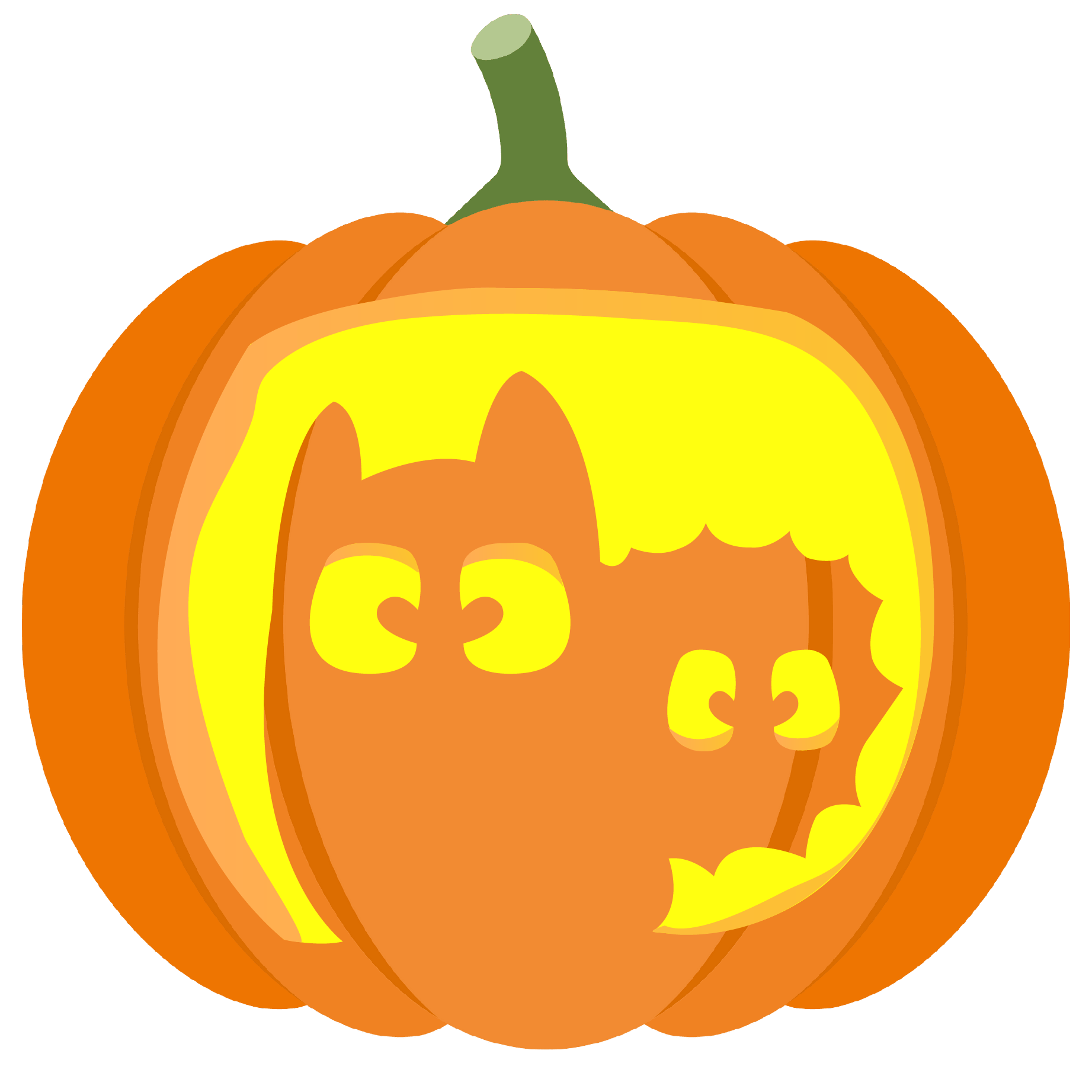 Totoro and soot ball pumpkin stencil free printable papercraft templates