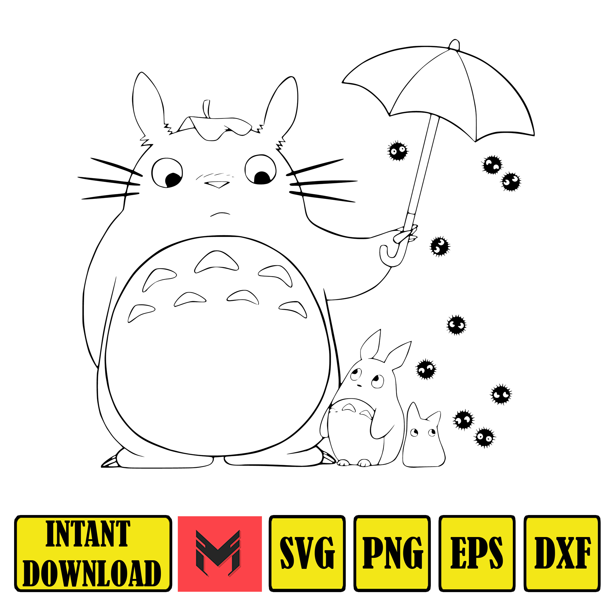 My neighbor totoro studio ghibli colored svg and png desi