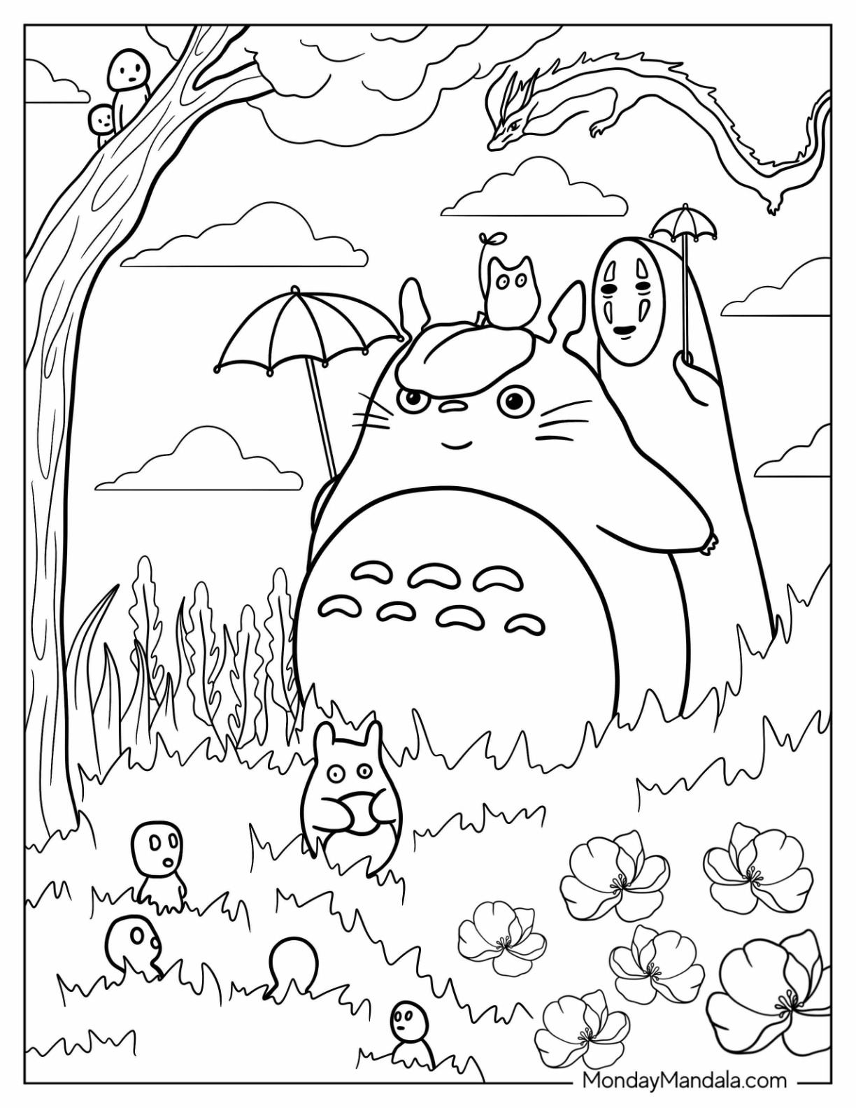 Studio ghibli coloring pages free pdf printables