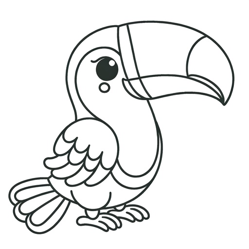 Simple toucan coloring page