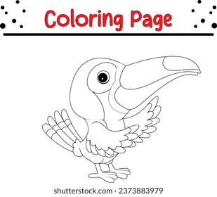 Cute toucan cartoon coloring page illustration stock vector royalty free