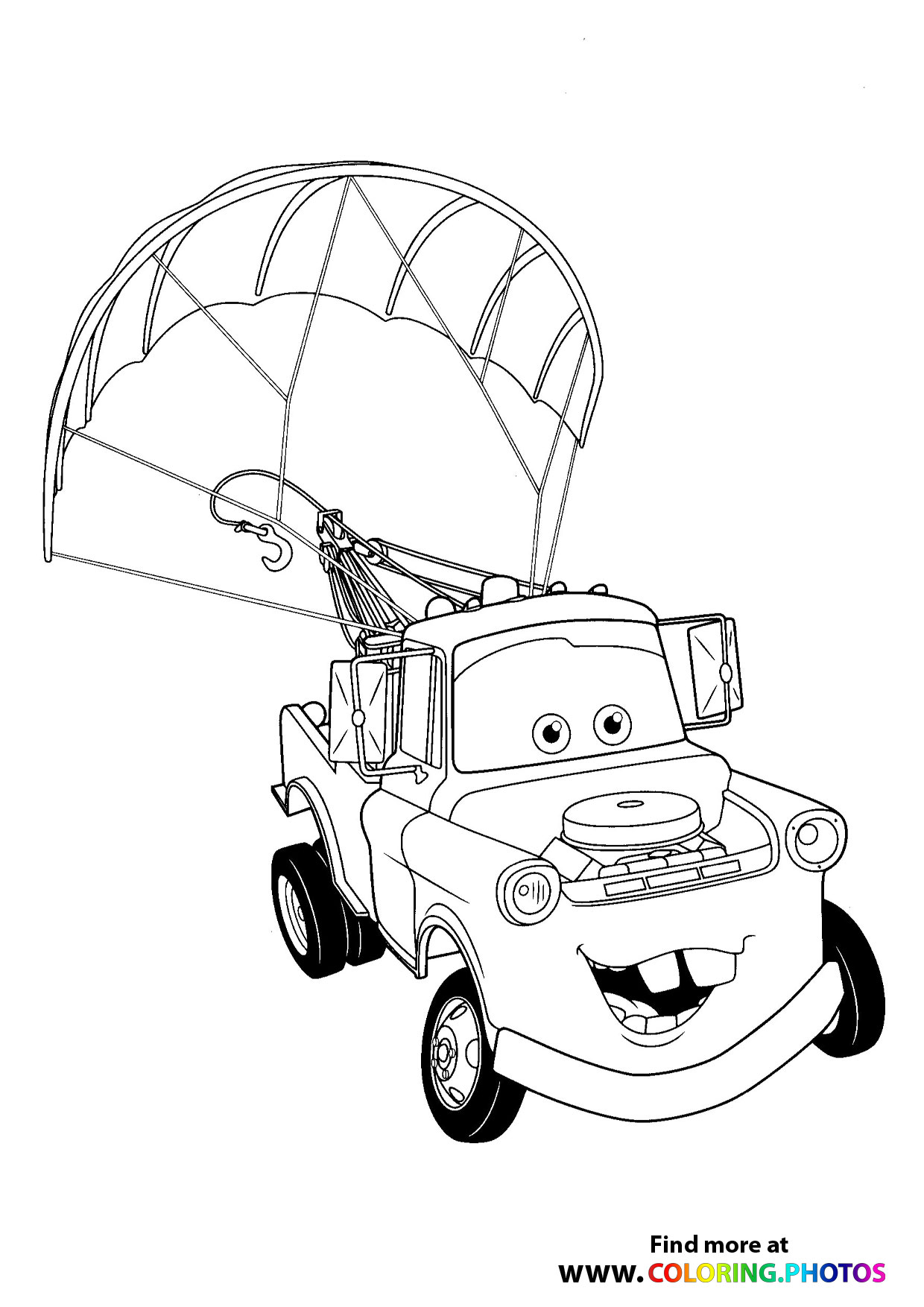 Mater droping by a parachute